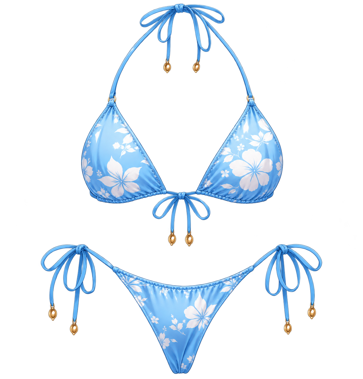 Blue Floral Bikini
