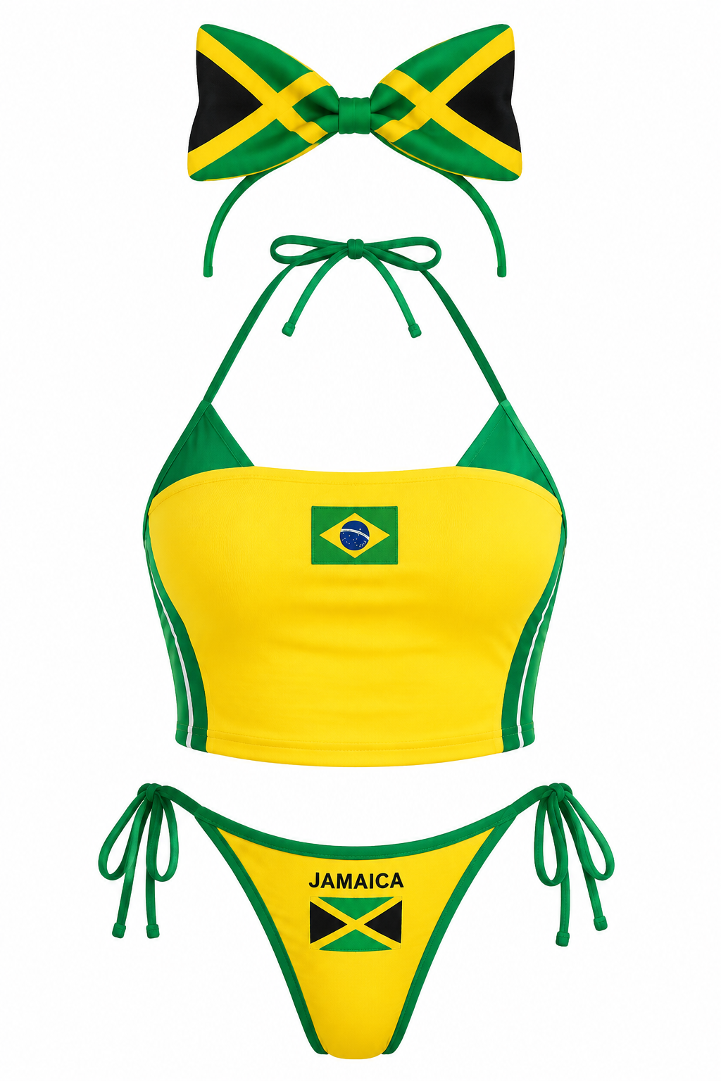 Jamaican Flag Print Bikini