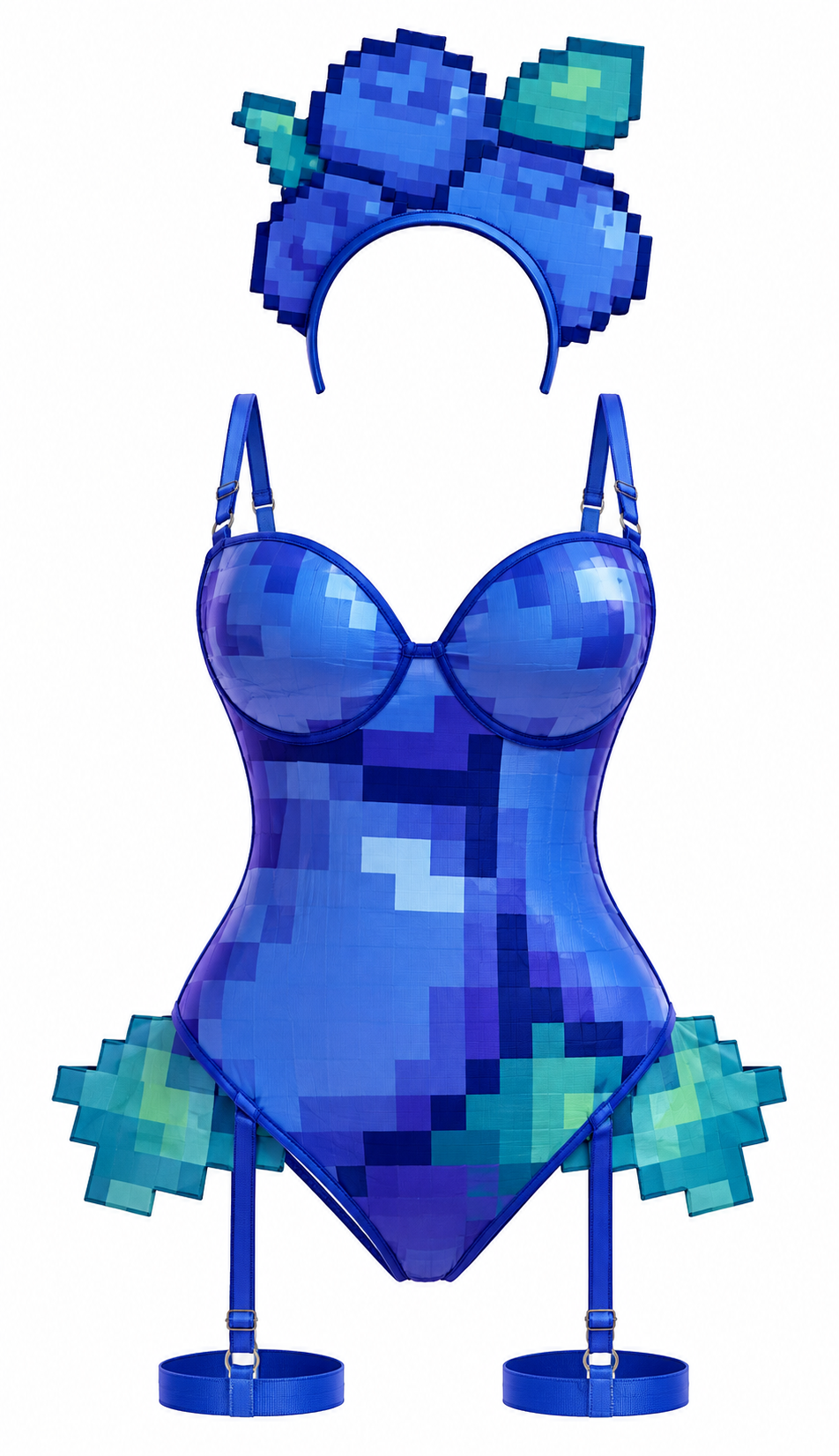 Blue Pixel Blueberry Swimsuit
