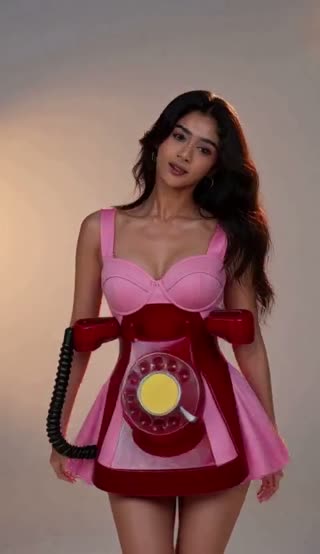 Red Rotary-Phone Corset Dress
