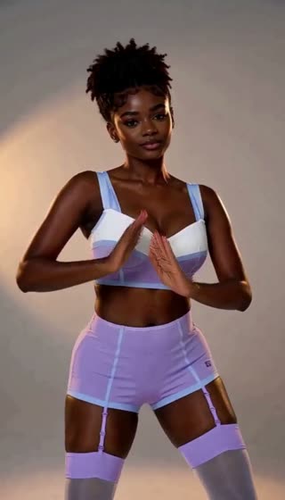 Lilac, Blue & White Sports Bra Set