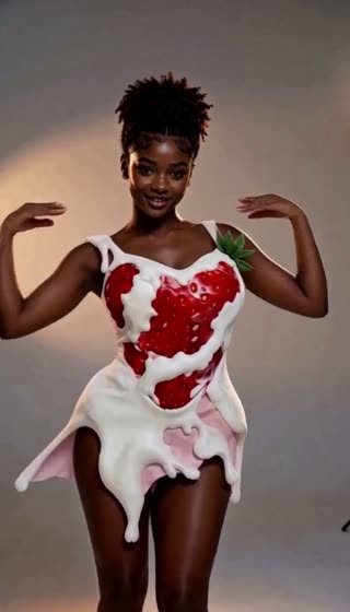 Strawberry Cream Strapless Dress