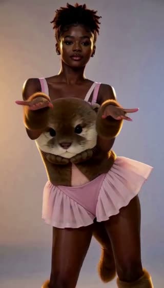 Brown Otter Plush & Ballet Tutu Set