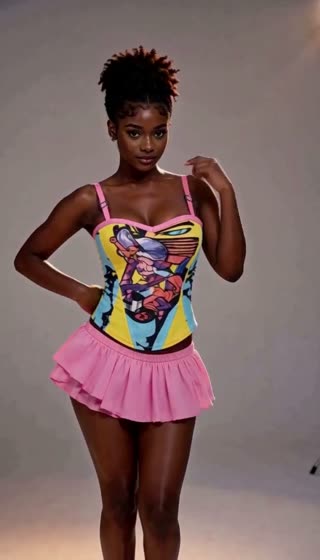 Pop-Art Comic Tube Top & Skirt